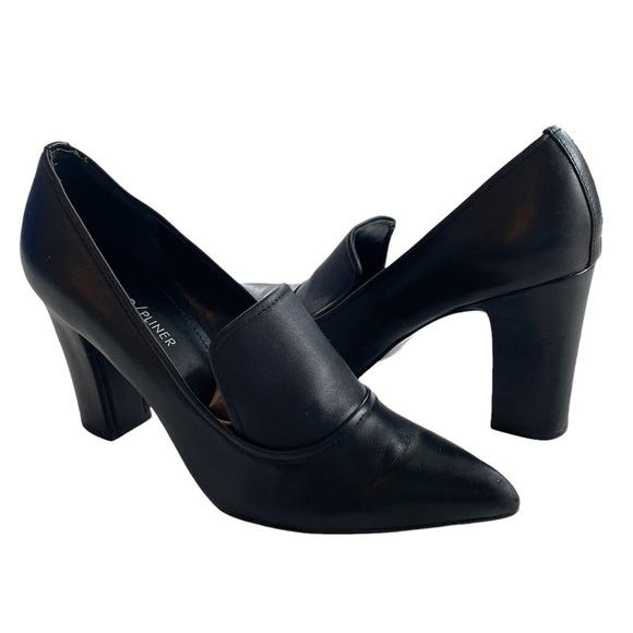 Donald Pliner Heyde Black Leather Pointed Toe Pumps 7 - Picture 1 of 11